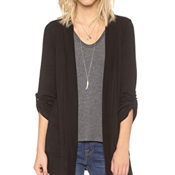 Splendid black pocket cardigan sweater small - Picture 1 of 5